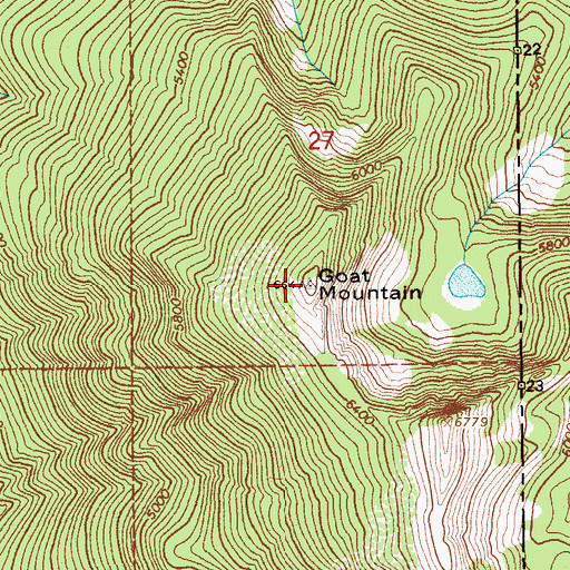 Topographic Map of Goat Mountain, ID