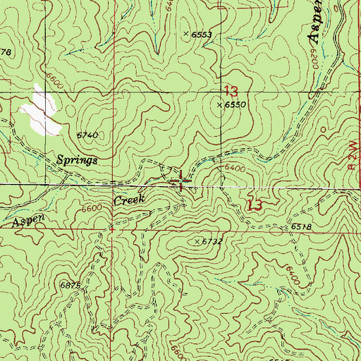 Topographic Map of Aspen Creek Spring, AZ