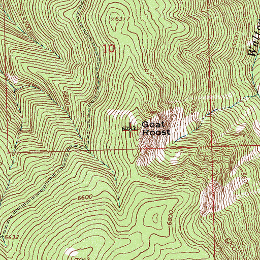 Topographic Map of Goat Roost, ID