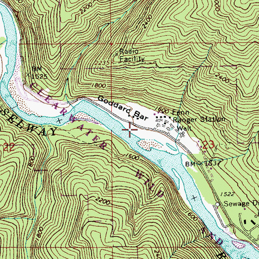 Topographic Map of Goddard Bar, ID