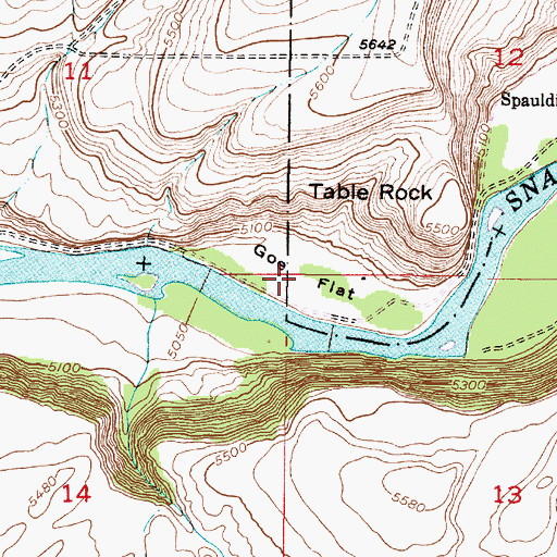 Topographic Map of Goe Flat, ID