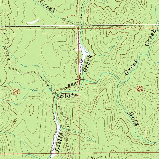 Topographic Map of Gold Creek, ID