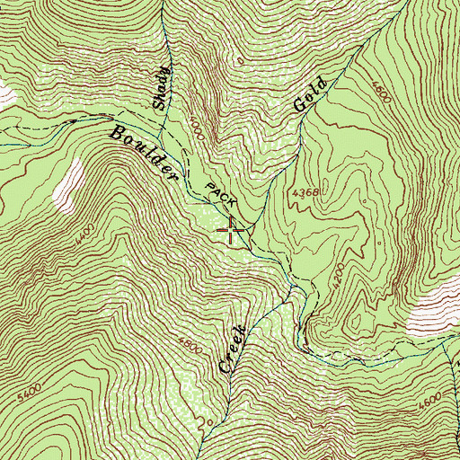 Topographic Map of Gold Creek, ID