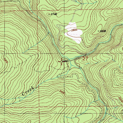 Topographic Map of Gold Creek, ID
