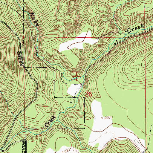 Topographic Map of Gold Creek, ID