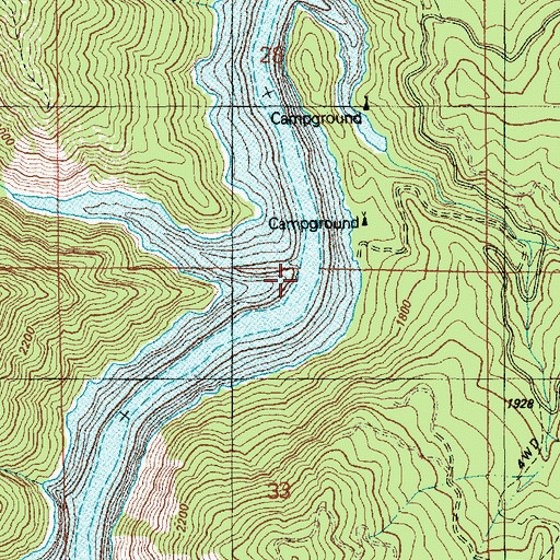Topographic Map of Gold Creek, ID