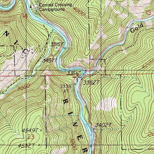 Topographic Map of Gold Creek, ID