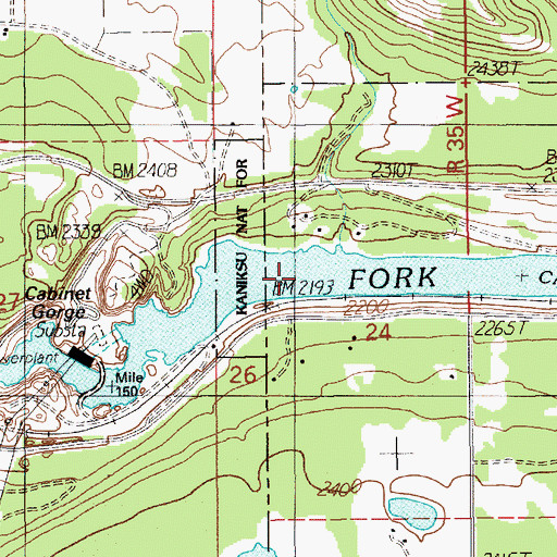 Topographic Map of Gold Creek, ID