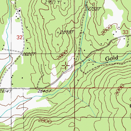 Topographic Map of Gold Creek School (historical), ID