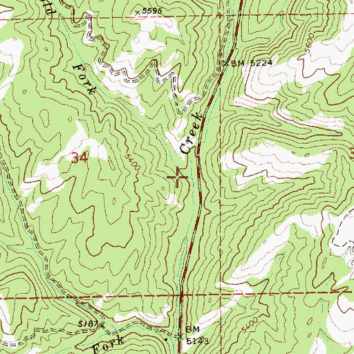 Topographic Map of Gold Fork, ID