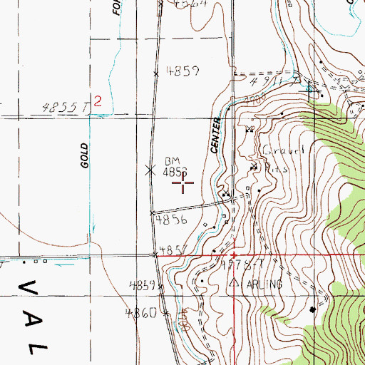 Topographic Map of Gold Fork Canal, ID