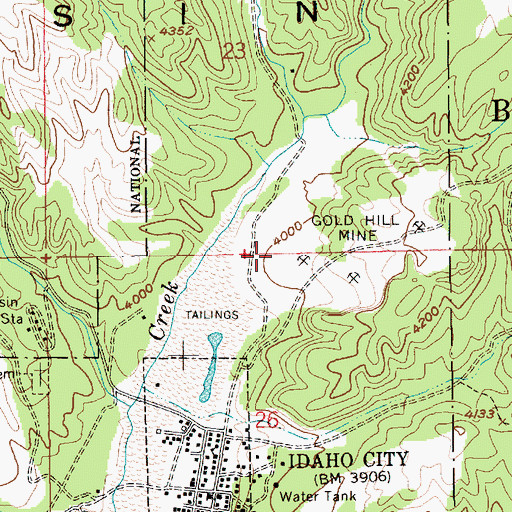 Topographic Map of Gold Hill Mine, ID