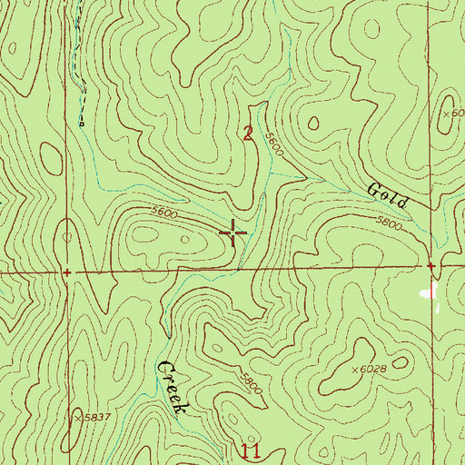 Topographic Map of Gold Lake Creek, ID