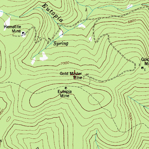 Topographic Map of Gold Master Mine, ID