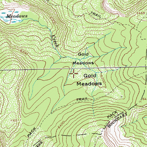 Topographic Map of Gold Meadows, ID