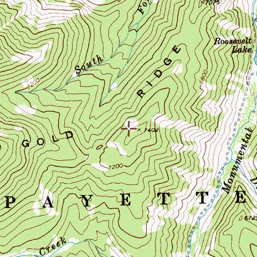 Topographic Map of Gold Ridge, ID