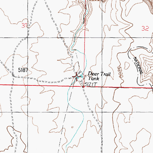 Topographic Map of Deer Trail Tank, AZ