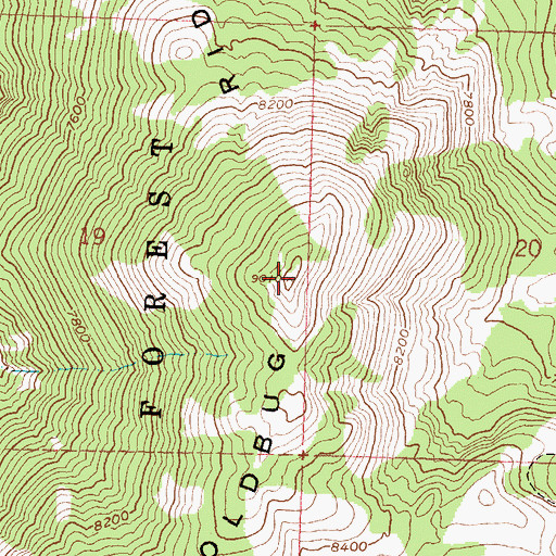 Topographic Map of Goldbug Ridge, ID