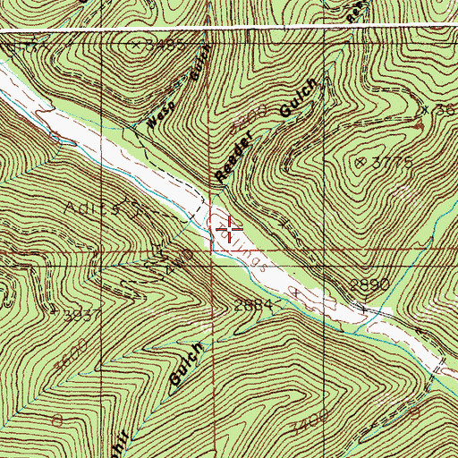 Topographic Map of Golden Chest Mine, ID