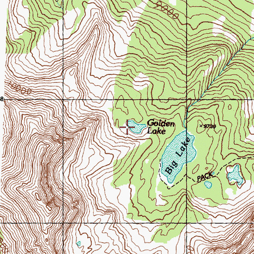 Topographic Map of Golden Lake, ID