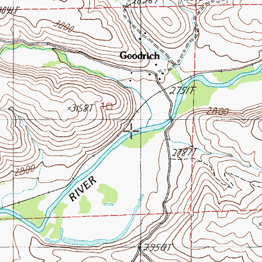 Topographic Map of Goodrich Creek, ID