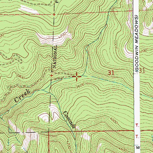 Topographic Map of Goose Creek, ID
