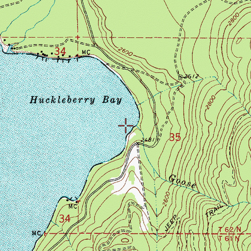 Topographic Map of Goose Creek, ID