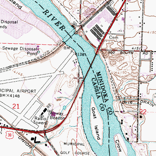 Topographic Map of Goose Creek, ID
