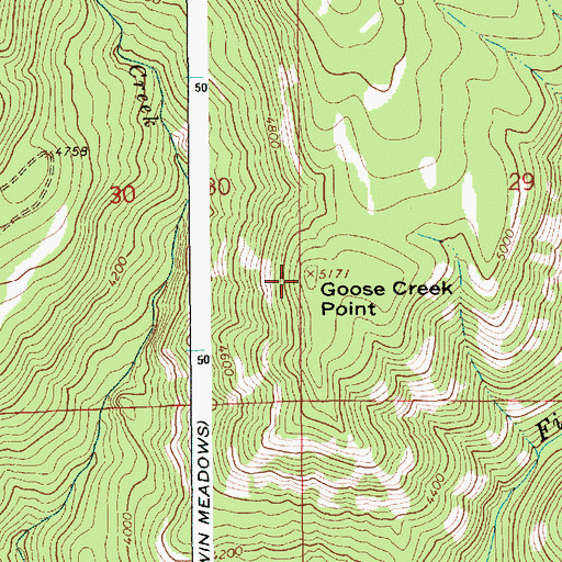 Topographic Map of Goose Creek Point, ID