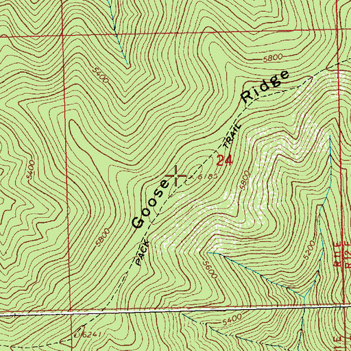 Topographic Map of Goose Ridge, ID