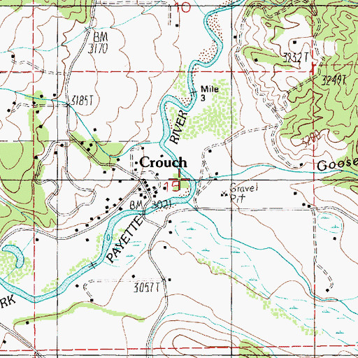 Topographic Map of Gooseberry Creek, ID
