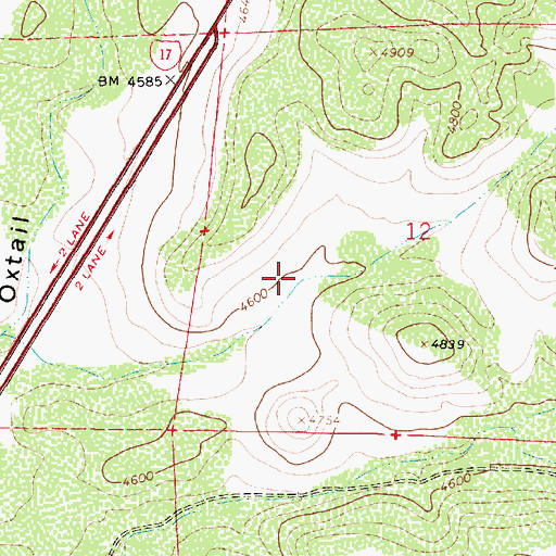 Topographic Map of Bates Well, AZ