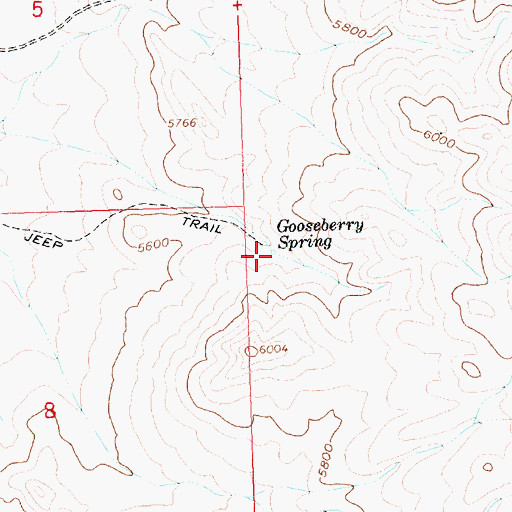 Topographic Map of Gooseberry Spring, ID