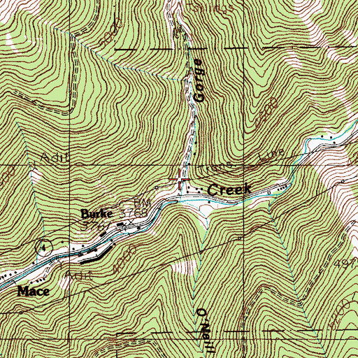 Topographic Map of Gorge Gulch, ID