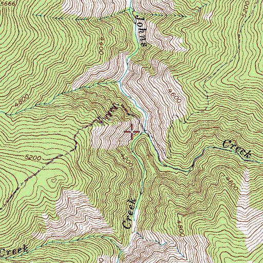 Topographic Map of Gospel Creek, ID
