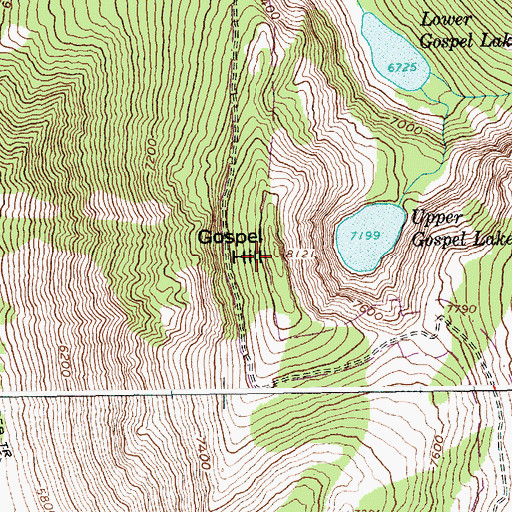 Topographic Map of Gospel Hill, ID