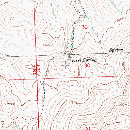 Topographic Map of Gossi Spring, ID