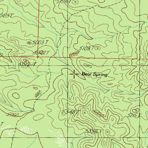 Topographic Map of Bear Spring, AZ