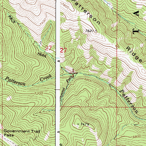 Topographic Map of Government Fork, ID