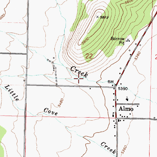 Topographic Map of Graham Creek, ID