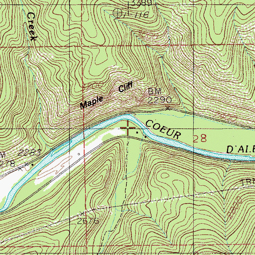Topographic Map of Graham Creek, ID