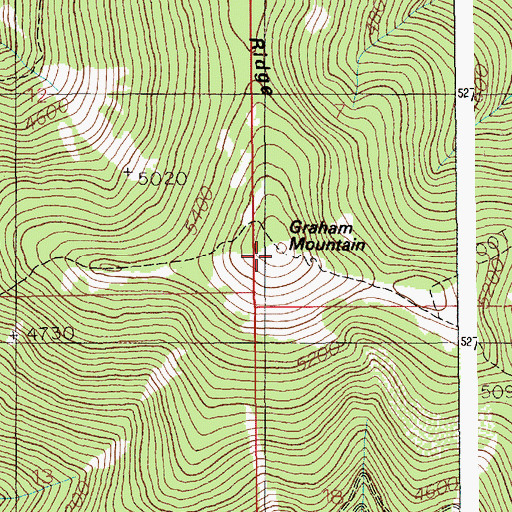 Topographic Map of Graham Mountain, ID