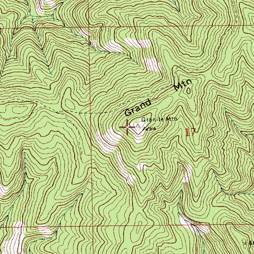 Topographic Map of Grand Mountain, ID