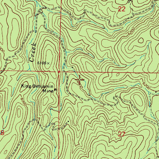 Topographic Map of Benjamin Spring, AZ