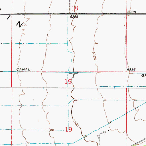 Topographic Map of Grand Teton Canal, ID
