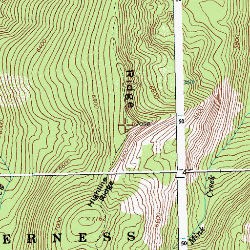 Topographic Map of Highline Ridge, ID