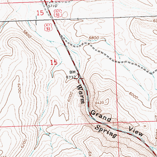 Topographic Map of Grand View Canyon, ID