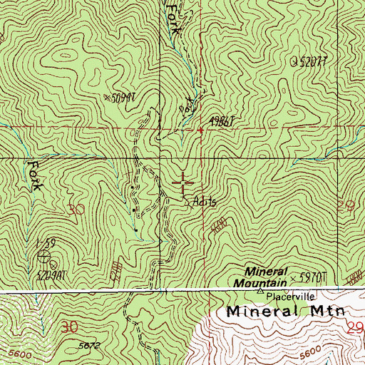 Topographic Map of Grand View Mine (historical), ID