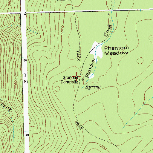 Topographic Map of Grandad Campsite, ID