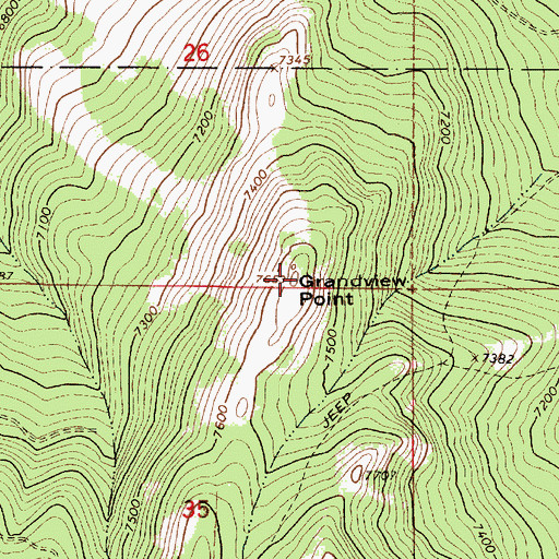 Topographic Map of Grandview Point, ID